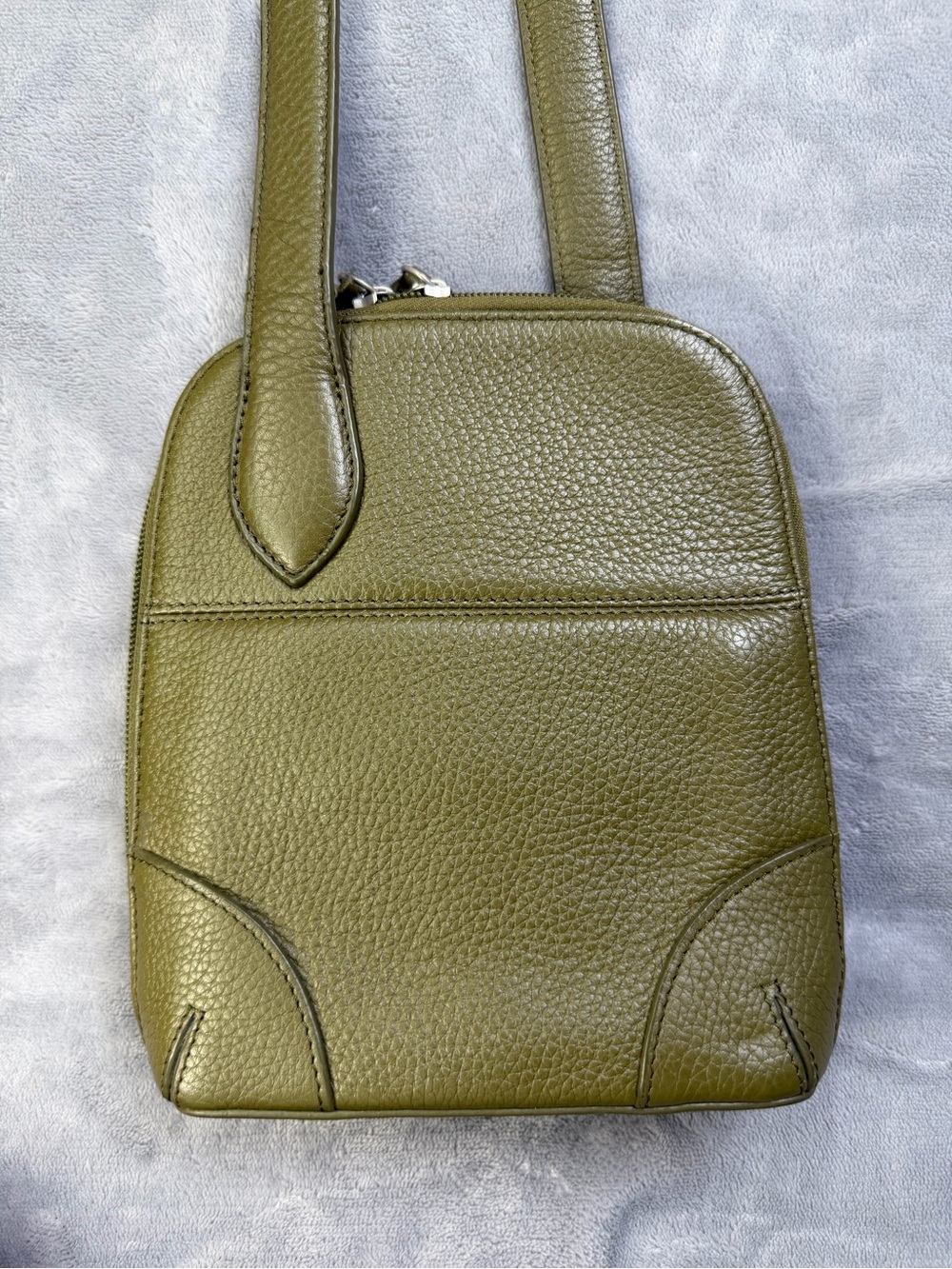 BO BO BAGS CA Genuine LeatherOlive Green Crossbody Shoulder Bag Women’s